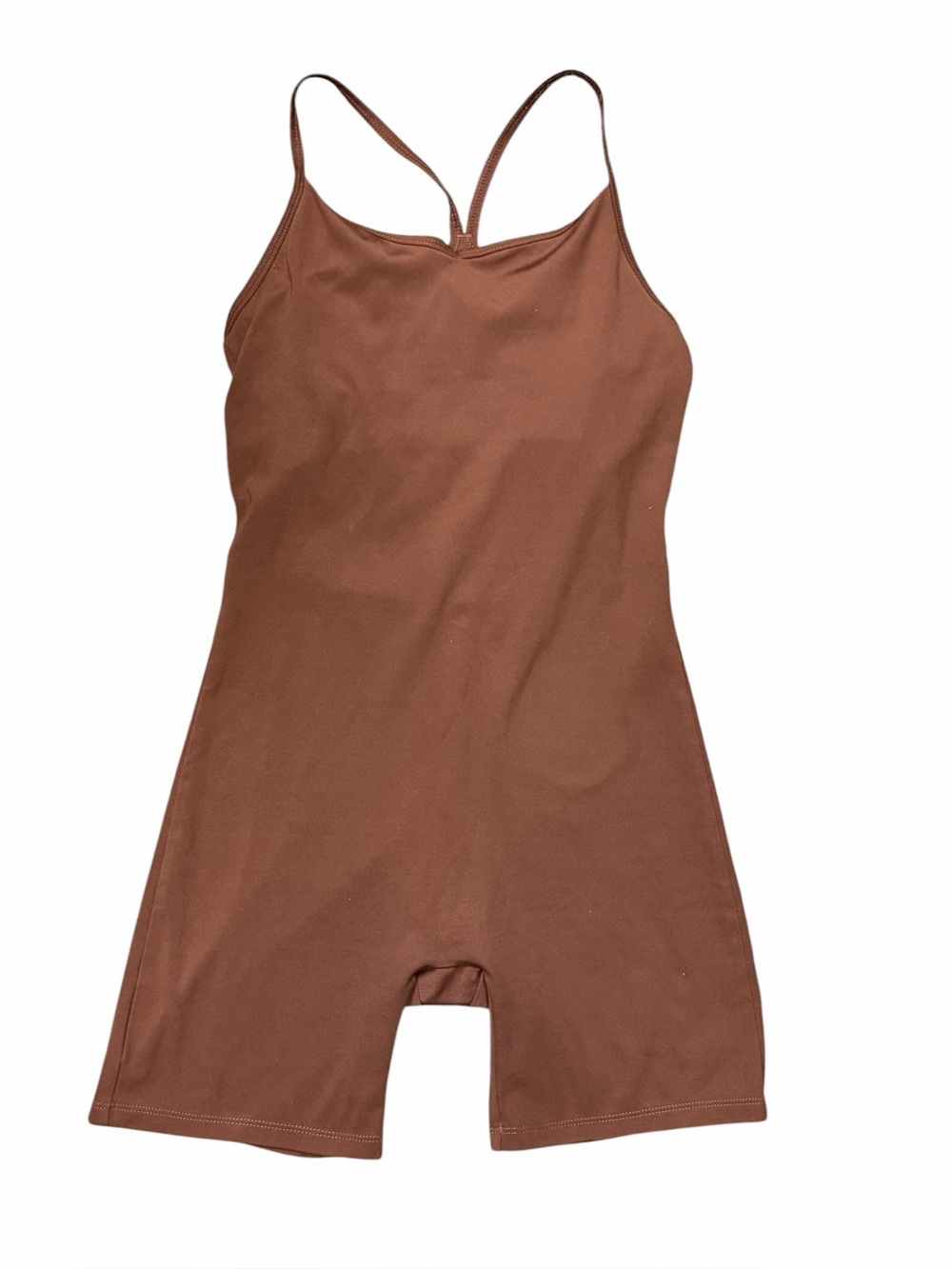Girlfriend Collective Brown Compressive Bike Shorts Unitard Size Small - Picture 3 of 7